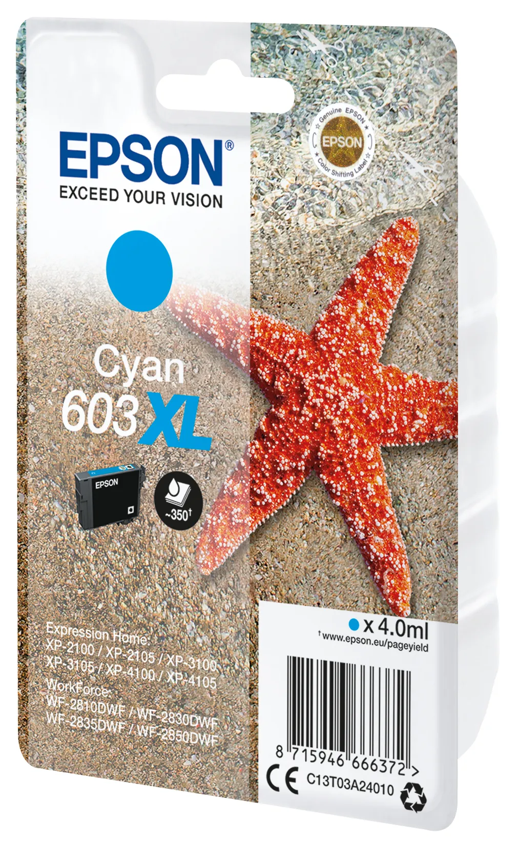 Epson 603XL-mustekasetti, syaani