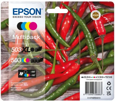 Epson 503XL Chillies -mustekasettipakkaus, cmyk, 4 kpl