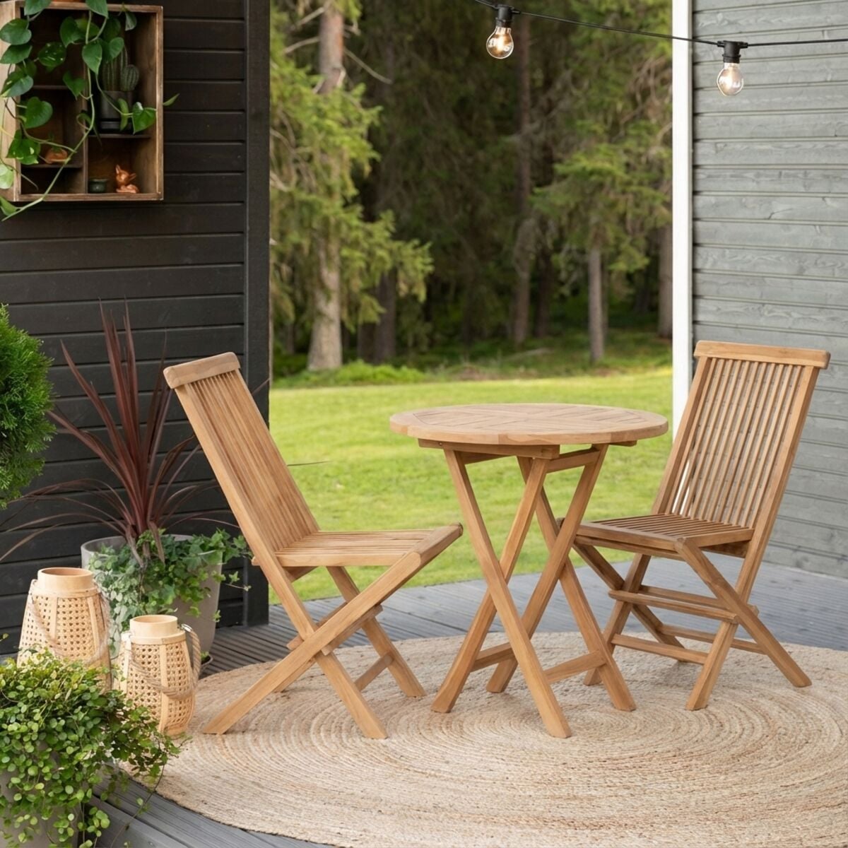 House Nordic Oviedo pyöreä tiikki taittopöytä Ø70 cm