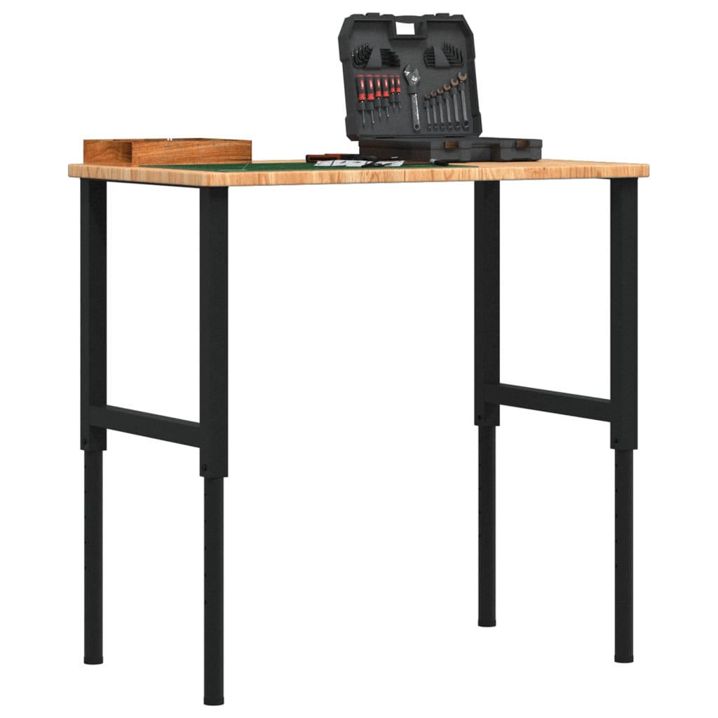 vidaXL Työpenkki v.ruskea 100x60x täysi tammi