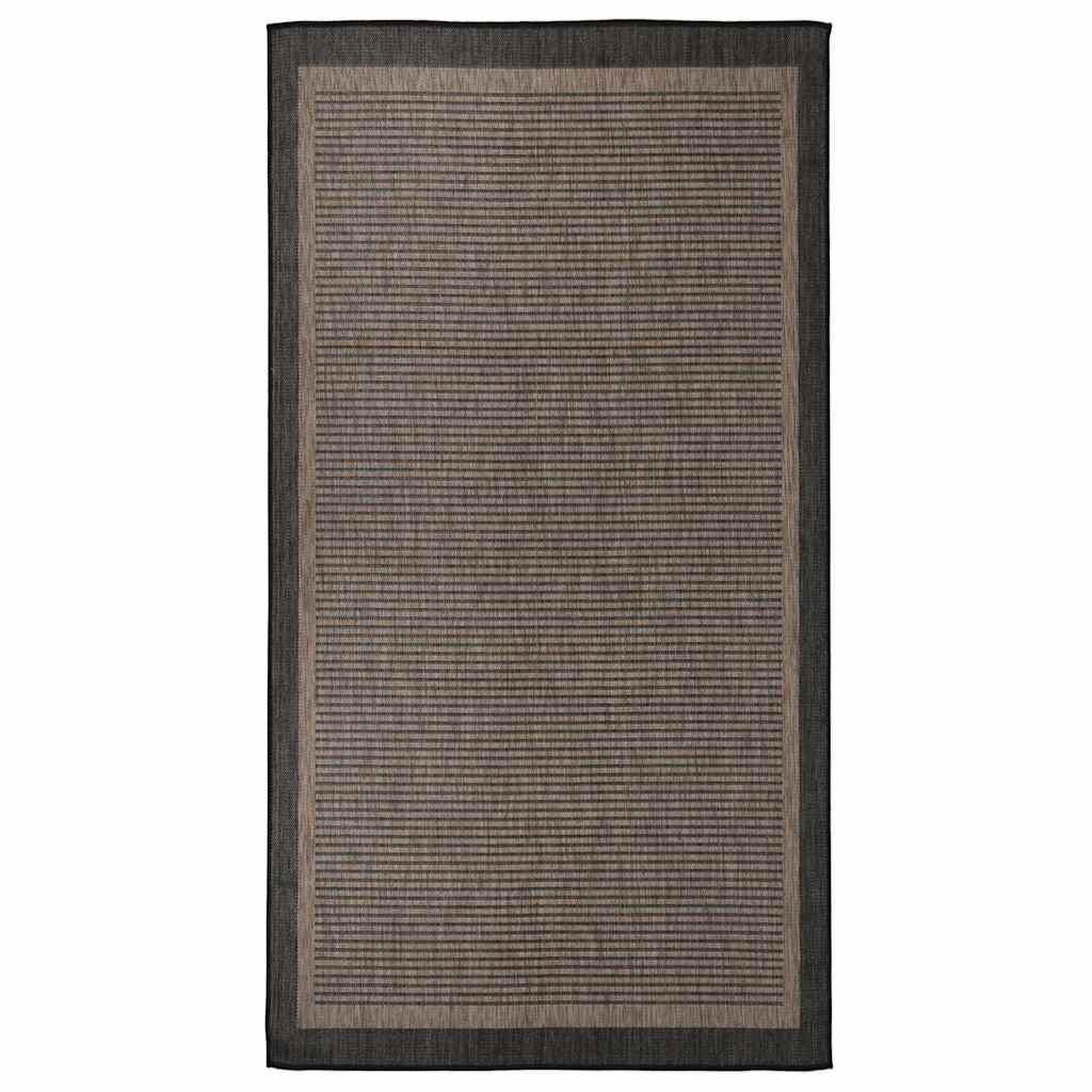vidaXL Ulkomatto Flatweave 80x150 cm tummanruskea